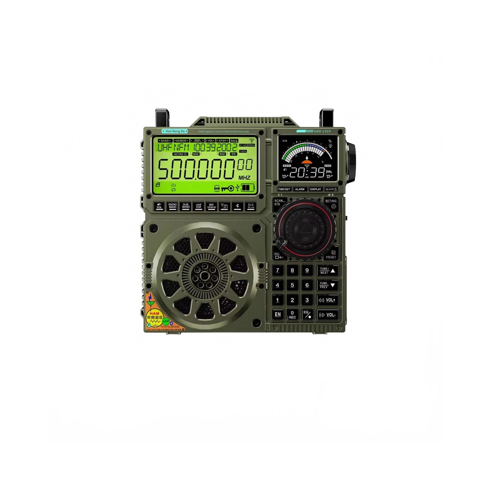 Hanrongda Hrd-C919 All-Band Bluetooth Fm Radio With Dual Ips Screens, Aux Input, And Large Battery Capacity 744110719673