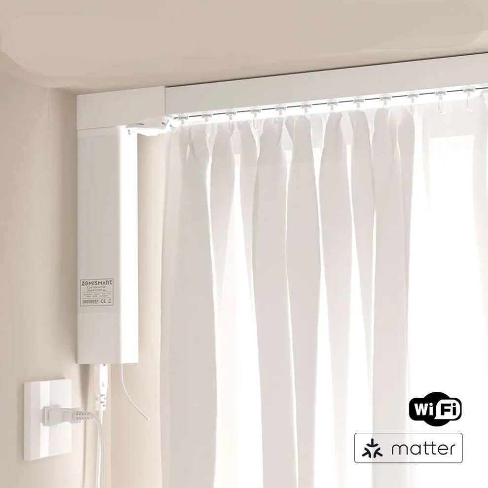 Zemismart Smart Slide Curtain Motor - Wifi & Matter Compatible, Easy Install, Supports Smartthings, Homekit, Alexa, Google Home 313106280222