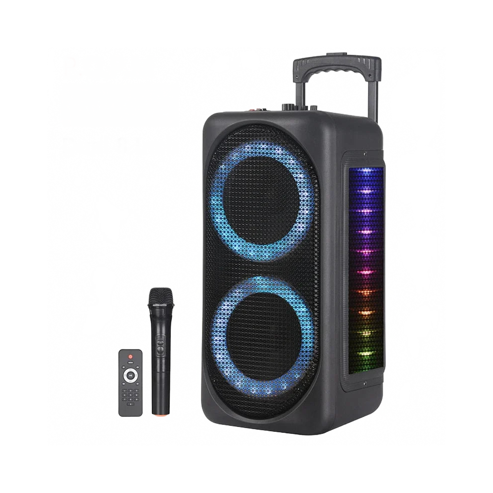 8 6000W Outdoor Karaoke Partybox With Rgb Bluetooth, Eq, Led Ring, Mic & Remote 7445044495413