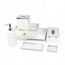 Acrylic Hotel Bathroom Set: Stylish Shower Tray & Consumables Box