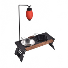 Adjustable Camping Pet Feeder Stand Set - Durable Bowls for Dogs and Cats