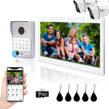 1080p Smart WiFi Video Doorbell with 7-10 Inch Color Touch Screen, RFID Access Control, and Fingerprint Unlocking