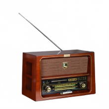 Vintage-geïnspireerde cd-speler met AM/FM-radio, HiFi-audio, Bluetooth-luidspreker en compatibiliteit met bureau
