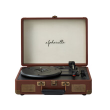 Vintage Bluetooth Vinyl Record Player with CD and LP Compatibility - Portable Phonograph Sound System