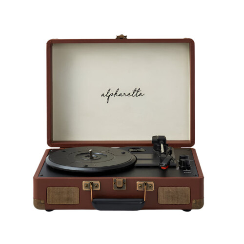Vintage Bluetooth Vinyl Record Player with CD and LP Compatibility - Portable Phonograph Sound System