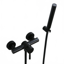 Premium Black Handheld Bidet Sprayer Set with Dual Function Shower Head & Hot/Cold Water Mixer Valve for Toilets