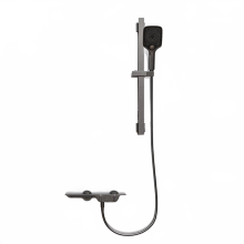 Matte Black Wall-Mounted Rainfall Shower Set with Hot & Cold Faucet for Bathroom & Bathtub