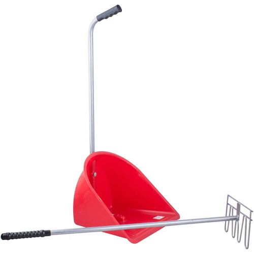 Durable Foldable Iron Dung Fork & Dustpan Set with Long Handle for Horse Stables