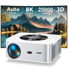 Xiwbsy 4K Android Projektor - 25. 000 Lumen, 800 ANSI, Full HD, Auto - Fokus, Keystone - Korrektur, LED - Heimkino - Kino Beamer