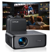 WiMiUS Auto - Fokus 4K Projektor: Native 1080P, Wi‑Fi 6 & Bluetooth 5. 2, 600 ANSI Lumen, 6D Keystone, Perfekt für den Außen - und Heimgebrauch