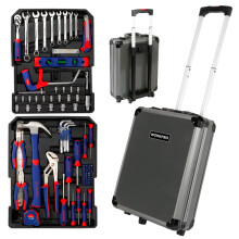 111-Piece Aluminum Trolley Case Tool Set for Home Repair and DIY Projects