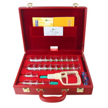 Kangzhu Deluxe Vacuum Cupping Set - 24 Cups with Leather Case & Bonus Scraping Plate -