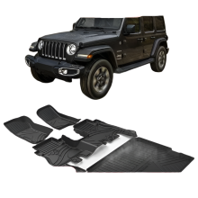 Waterproof Floor Mats & Trunk Mat Set for Jeep Wrangler Sahara & Rubicon JL