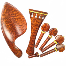 Advanced Snake Wood Violin Fittings: Professional Pegs, Chinrest, Tailpiece & Endpin Set