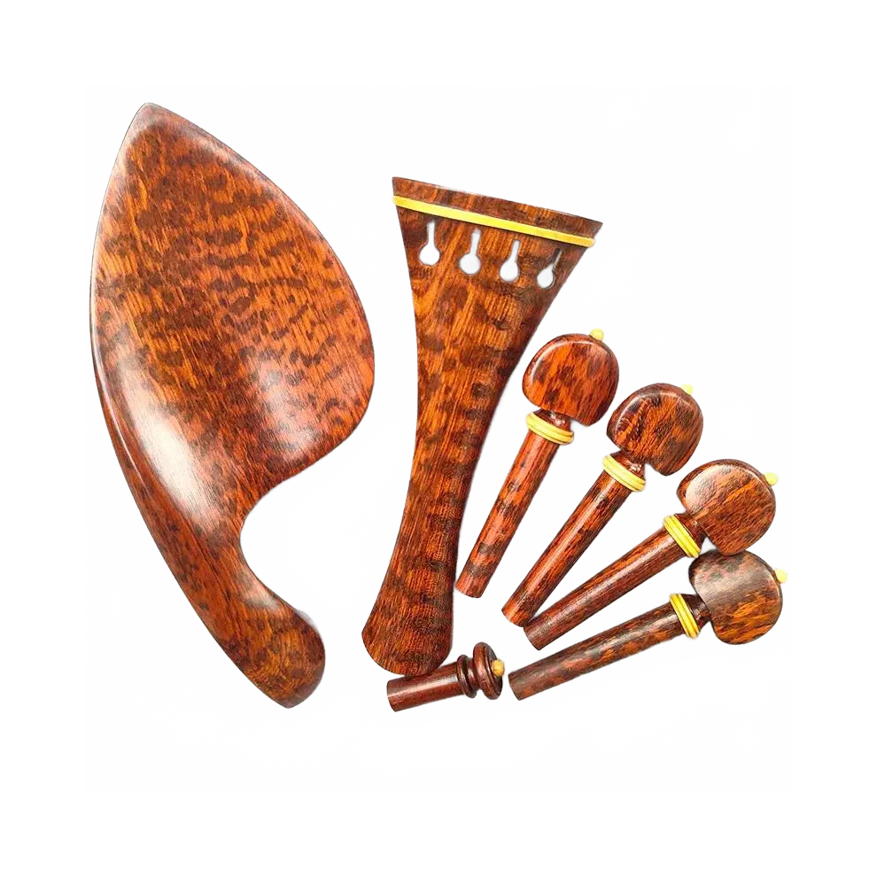 Advanced Snake Wood Violin Fittings: Professional Pegs, Chinrest, Tailpiece & Endpin Set 313113923969
