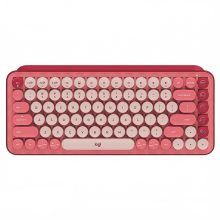Logitech Pop Keys Wireless Mechanical Keyboard & Mouse Set - Pink, Bluetooth, 87 Keys, Perfect for Office Use