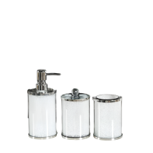 Elegant European Crystal Glass Bathroom Set - 3-Piece Press-Type Hand Sanitizer Bottles & Decorative Accessories