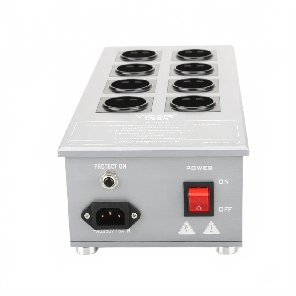 Viborg Ve80 Hifi Audio Schuko Outlets - Premium Noise Filter & Ac Power Conditioner For Audiophiles 744111008783