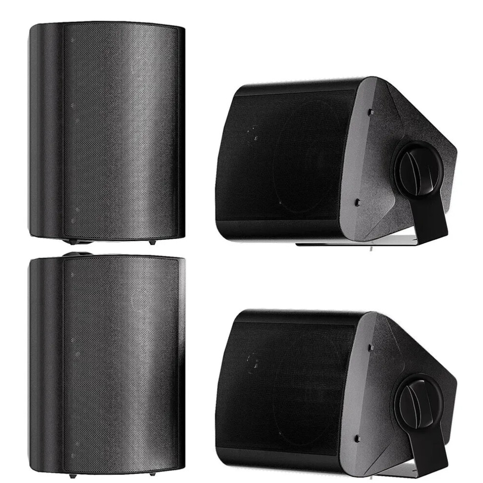 Herdio 4-Piece 5.25 600W Waterproof Outdoor Wall Mount Speakers With Deep Bass For Home And Patio 313102117157