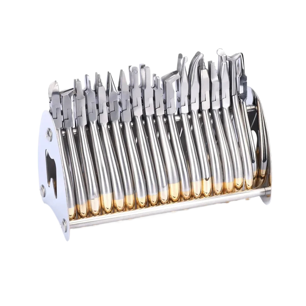 Comprehensive 19-Piece Orthodontic Dental Plier Set With Tc Blending Forceps - Professional Dentist Tools & Lab Equipment 313099259229