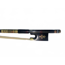 Premium 5-Piece Plaid Carbon Fiber Violin Bow Set - 4/4 Size with White Horse Hair & Gold Ebony Frog