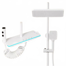Rainfall LED Shower Faucet Set with Storage Rack and Versatile Water Outlets