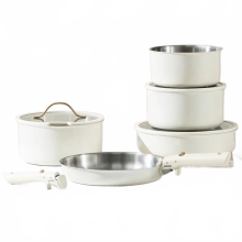 Ultimate Stainless Steel Cookware Set: Removable Handle, Non-Stick Ceramic Pans, and Full Kitchen Collection