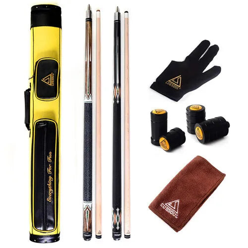 CueSoul Premium Bar Pool - Queue - Set mit zwei Queues und 2x2 Hartcase