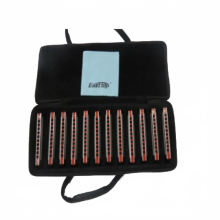 Easttop Blues Harp T008K 12-Key Set: Diatonic Metal Harmonica with Black Cover - Perfect Gift for Beginner Musicians