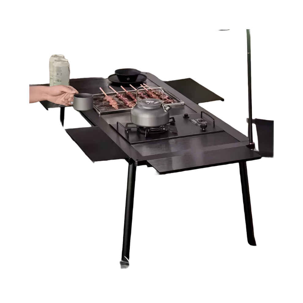 Modular Aluminum Alloy Camping Table Set - Portable Outdoor 4-Unit Igt Combination With Accessories 7445028770796