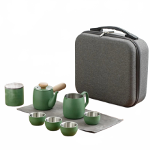 Stainless Steel Outdoor Travel Coffee Pot & Teaware Set with Storage Bag