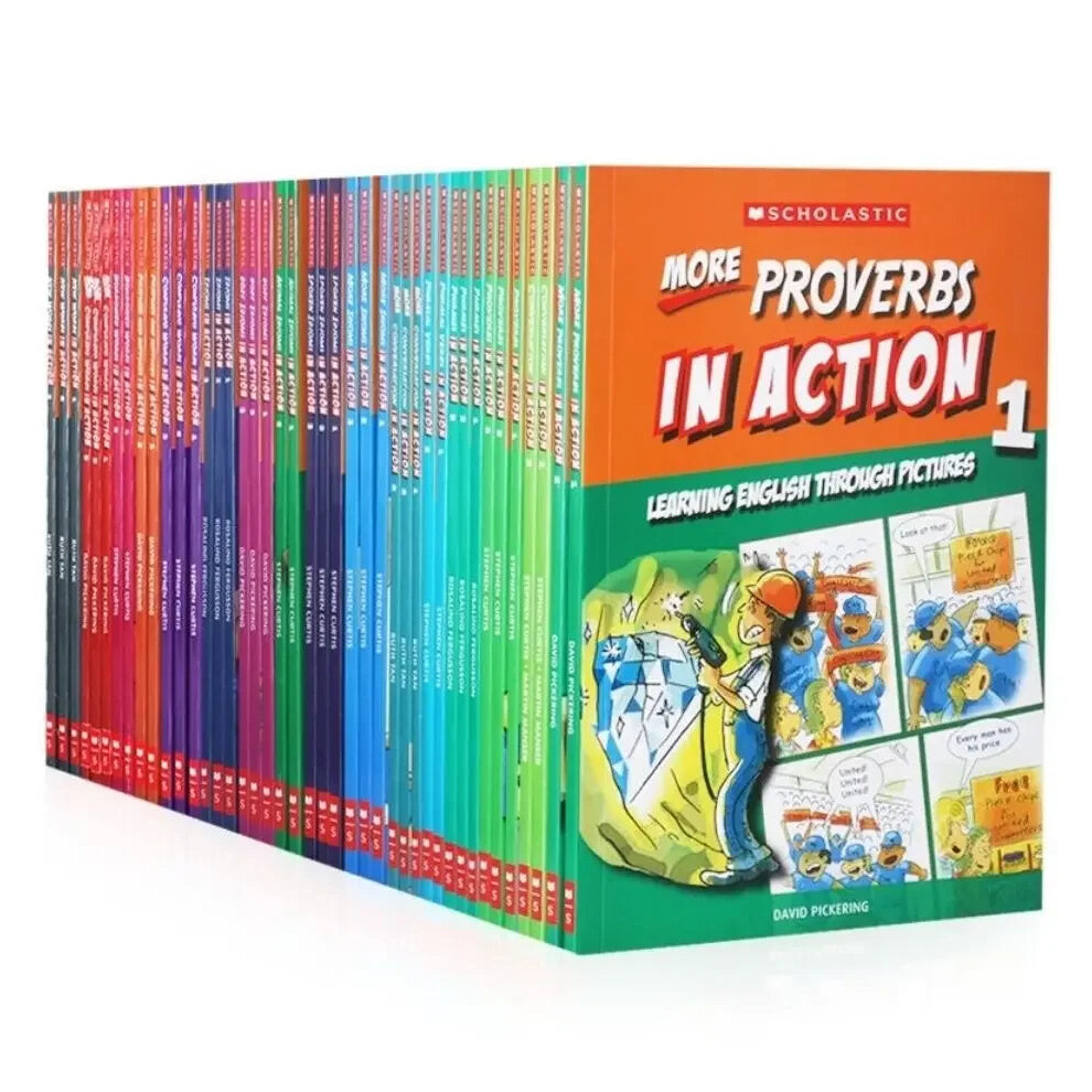 Scholastic 42-Book Set: Engaging English Stories With Action Words & Idioms For Children 7445043883853