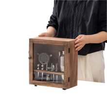 Premium 304 roestvrijstalen bartenderset in elegante houten doos - professionele barbenodigdheden met sneeuwkan