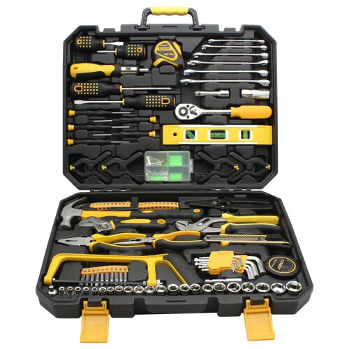168-Piece Socket Wrench Auto Repair Tool Set with Durable Plastic Toolbox Storage