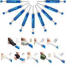 JRready ST5289 9-Piece Tube-Type Ejector Rod Contact Extraction Tool Set for AMP 4, 2, 6, 35, 2, 13 CPC Series Pin and Socket Connectors