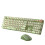 Retro Chic Wireless Bluetooth Mechanical Keyboard & Mouse Set - Three Modes for Girls' Office & High-Value Computing 1