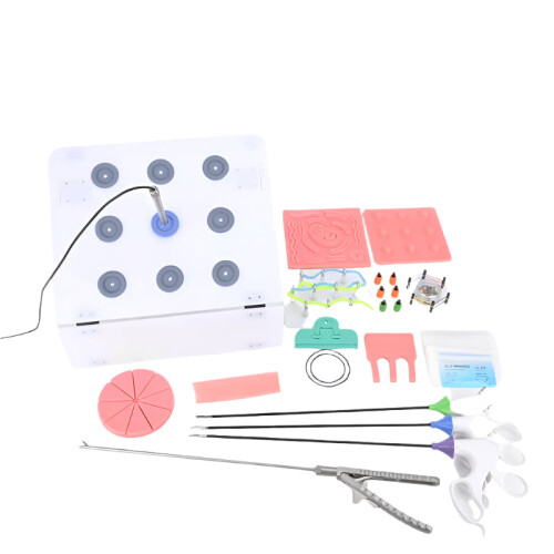 Advanced Laparoscopic Training Box Set with HD Camera, 0 & 30 Degree Angles, Instruments, and Practice Modules