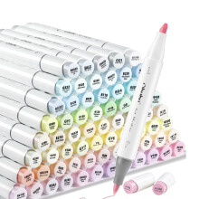 Ohuhu Honolulu 96 Pastel Colors Alcohol Art Markers Set - Refillable Dual Tips for Sketching, Drawing, and Manga School Supplies