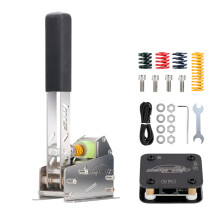 16-Bit USB Handbrake & Steering Wheel Set for PC Sim Racing - Drift-Ready Hydraulic Handbrake and Pedal Holder