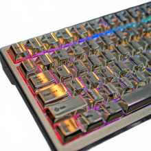 Echome 104-Key Custom Silver Metal Keycap Set - Artisan Aluminum Keycaps for 80-100% Mechanical Keyboards