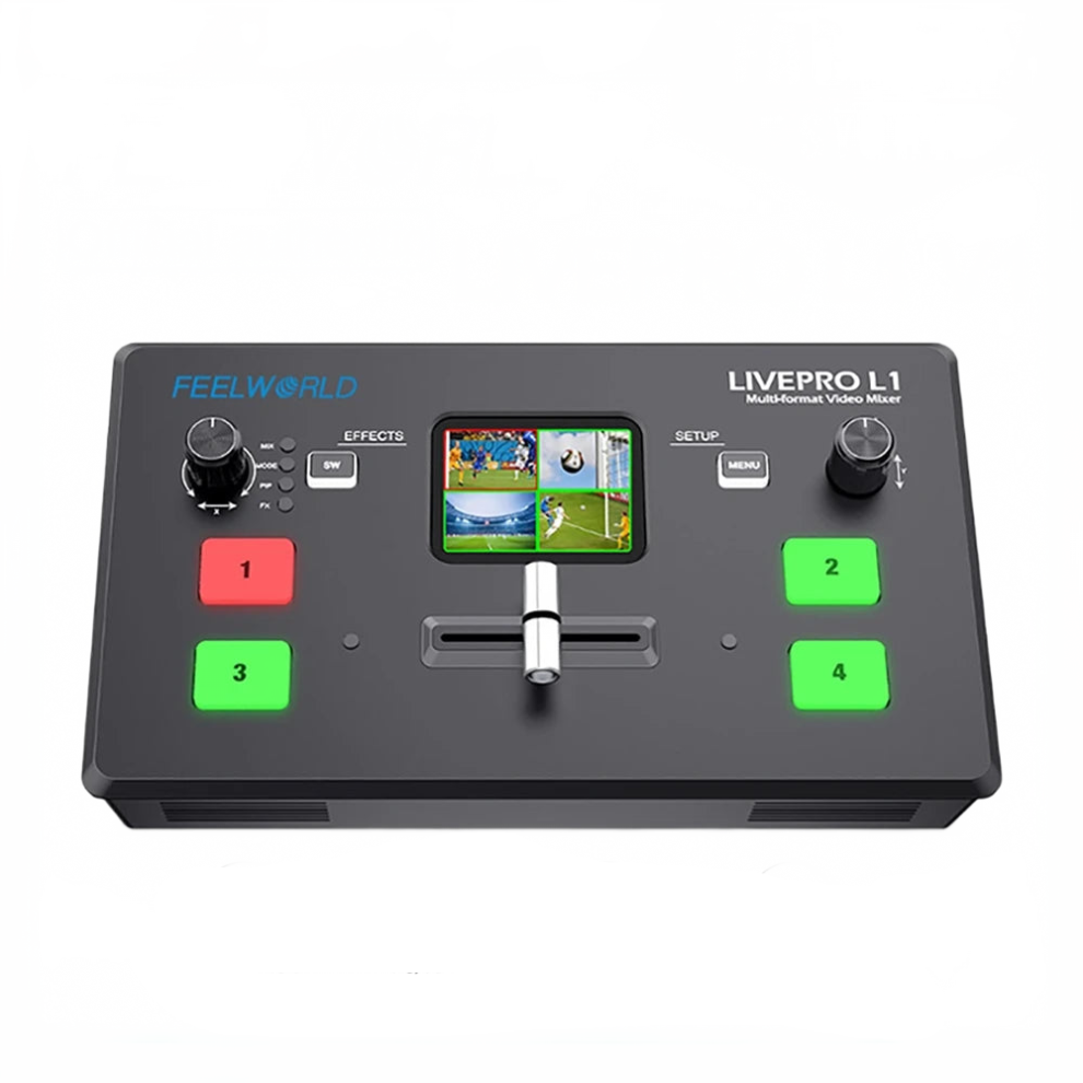 Feelworld Livepro L1 V1 Multi-Format Video Mixer Switcher - 4X Hdmi Inputs For Camera Production & Usb3.0 Live Streaming On Youtube 7445031994936