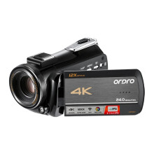 Ordro AC5 4K Professionele Camcorder met 12x Optische Zoom voor YouTube Live Streaming & Vloggen