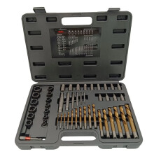 49-Piece Multi-Spline Screw Extractor & Nut Removal Set with Left-Hand Cobalt Drill Bits