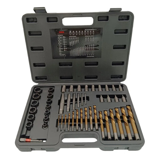 49-Piece Multi-Spline Screw Extractor & Nut Removal Set with Left-Hand Cobalt Drill Bits