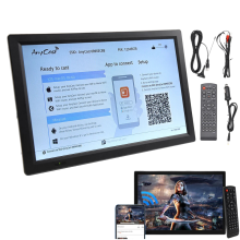 Draagbare 15,4-inch autotelevisie met digitale en analoge ontvangst, draadloze schermdeling, Miracast en HDMI-videospeler