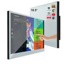 Souria Mini 18,5-inch slimme Android-touchscreen spiegel-tv - Waterdichte badkamertelevisie met WiFi, Bluetooth, DTV, ATSC en DVB