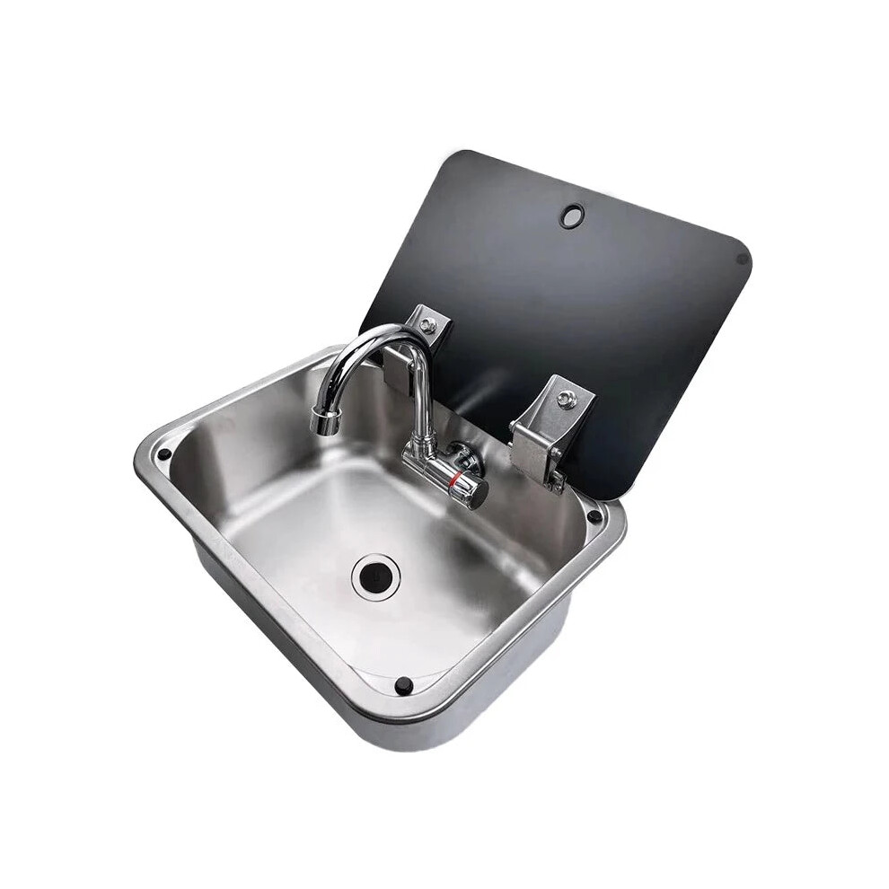 Compact Rv Sink Set With Folding Faucet Cover & Strainer For Boats, Caravans, And Campers 711181171471