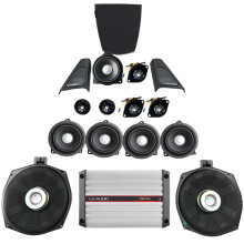 BMW F10/F11 5er Audio - Verbesserungskit: Horn, Mitteltöner, Hochtöner, Lautsprecherabdeckung, Verstärker, Bass - Subwoofer - Upgrade