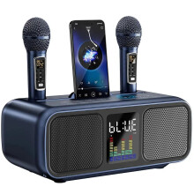 Draagbare karaoke Bluetooth-luidspreker met draadloze microfoon en professionele subwoofer voor thuisentertainment