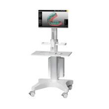 Stille Wheel Dental Scanning Monitorwagen met Verwijderbaar Scherm en Beugel voor Tandtechnische Laboratoria